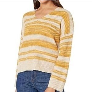 MADEWELL Space Dye Juniper V Neck Pullover Alpaca, Merino Wool Blend Sweater
